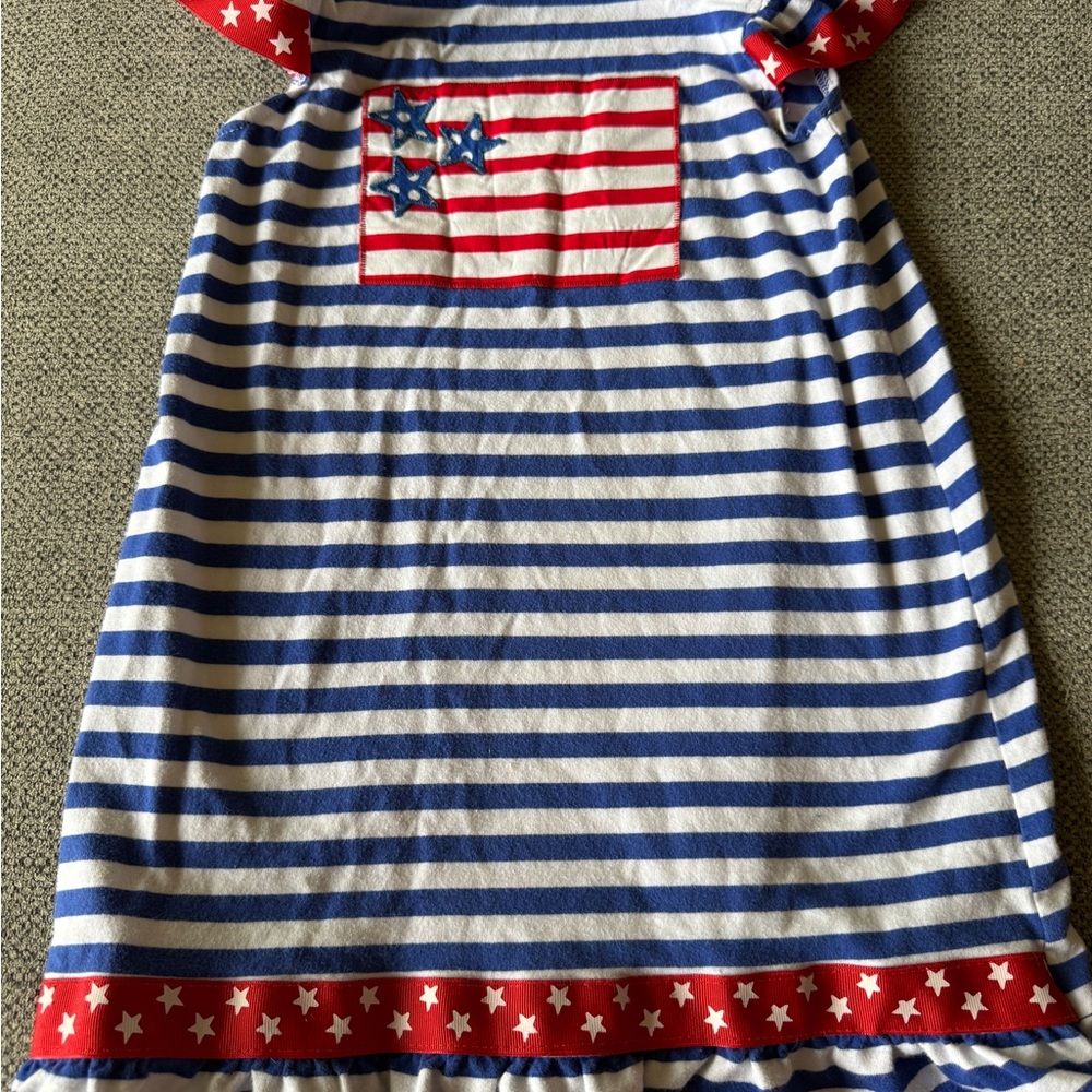 Striped Kids Dress with Star Accents